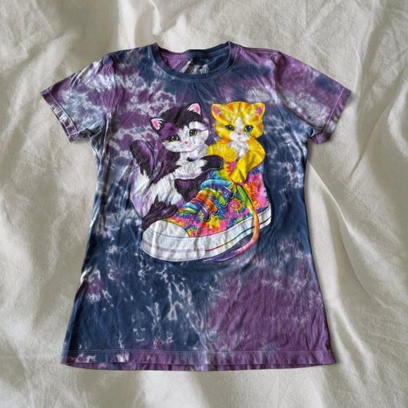 Lisa Frank Tops - Lisa Frank Purple Tie-Dye Cat T-Shirt